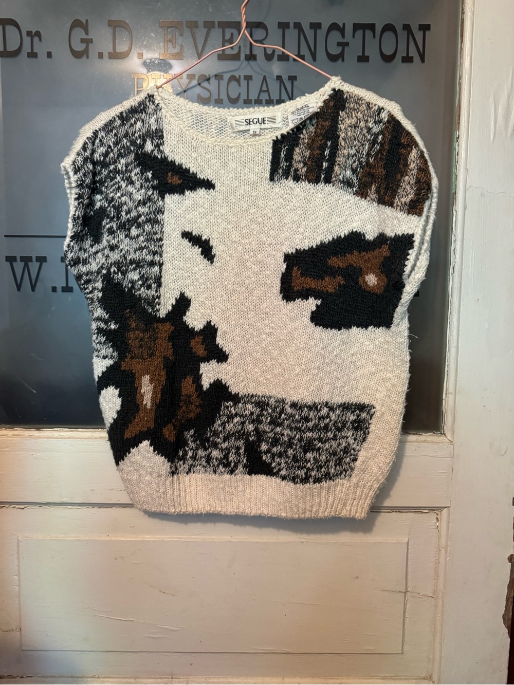 Vintage 1980’s cap sleeve Abstract Sweater